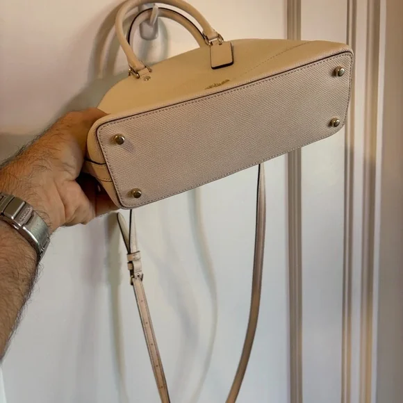 ๐ฒ Coach Sierra Satchel Crossbody bag In Ivory Crossgrain Leather - Picture 8 of 12